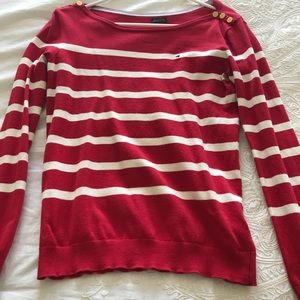 Red and white sweater